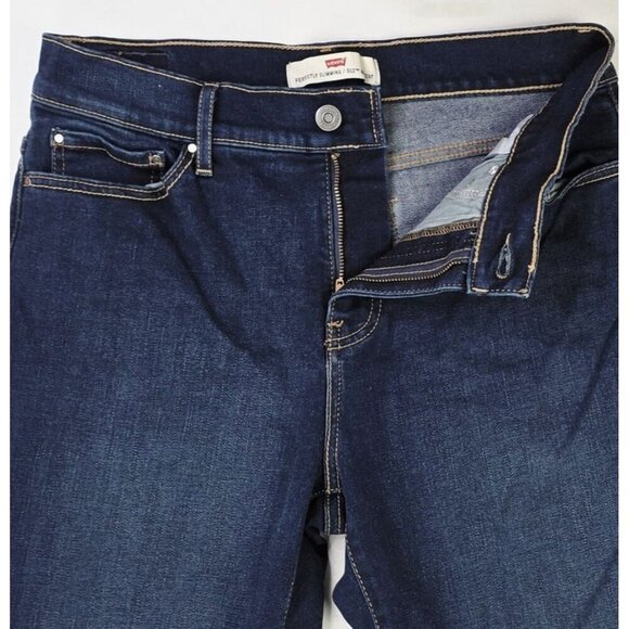 Levi's 8M Womens 32" Inseam 512 Perfectly Slimming Bootcut Blue Denim Logo Jeans - Picture 12 of 12